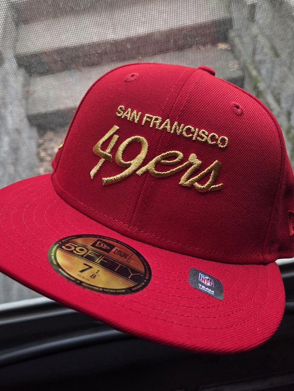 San Fransisco 49ers Script Hat Throwback Style By New Era Size 7 1/8